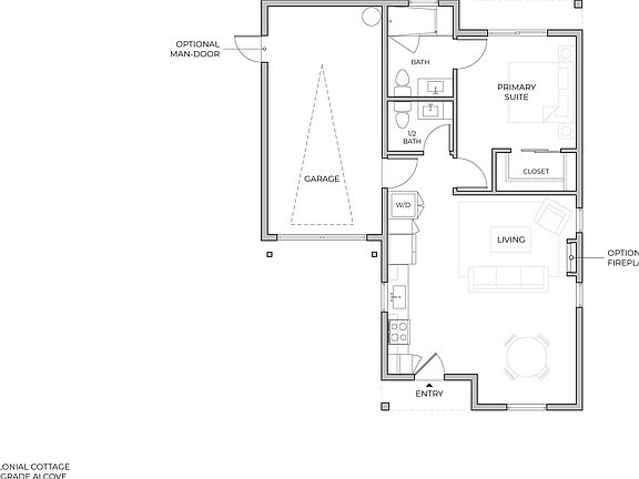 The Monet Colonial Cottage - Upgrade Alcove