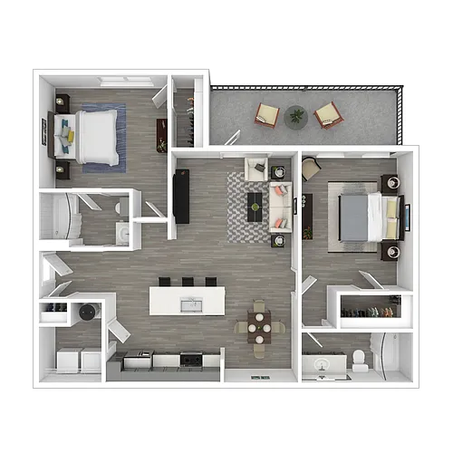 Floor plan 2 Bedroom, 2 Bathroom
