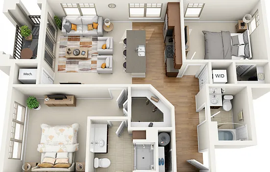 Floor Plan 2E | Wells Street Station | Apartments in Delafield, WI Floor Plan 2E | Wells Street Station | Apartments in Delafield, WI