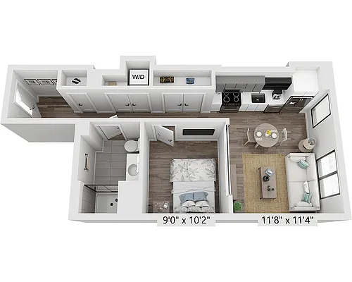 Floor plan One Bedroom A1B