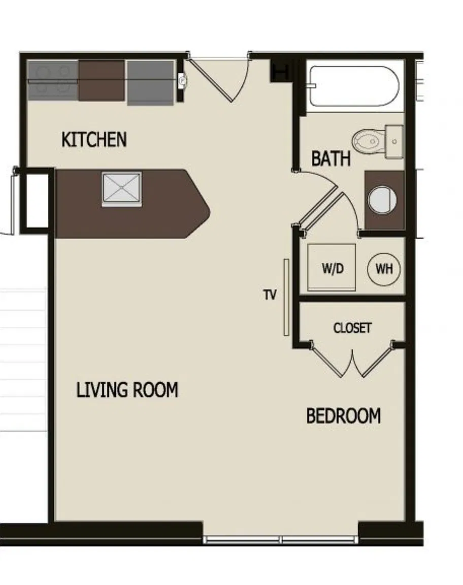 Studio, 450 sqft, $1,250 — Photo 2