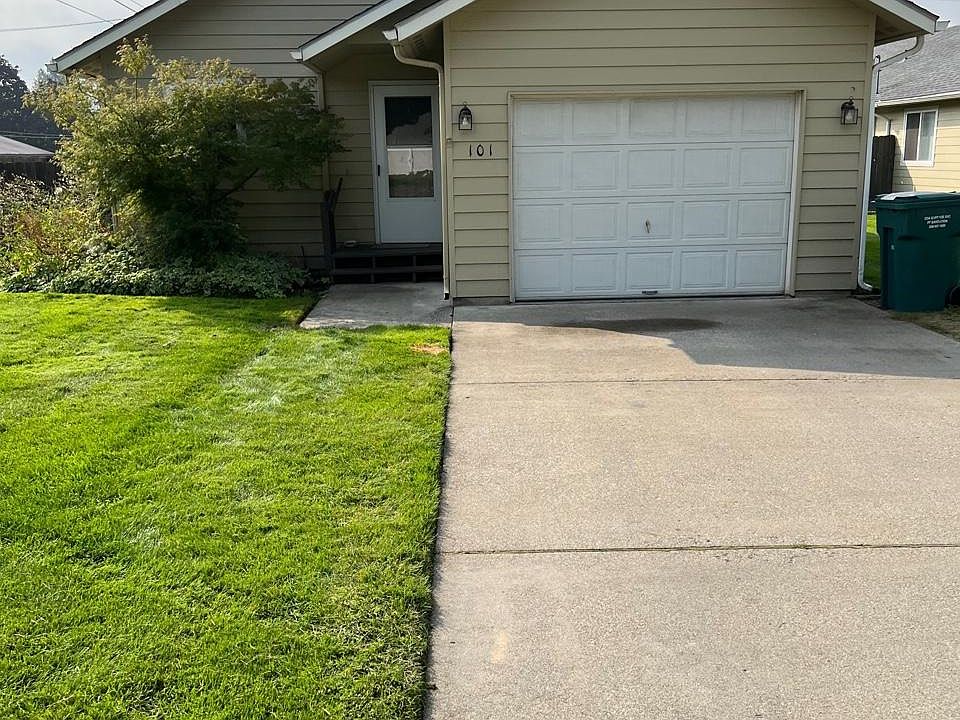 Attached garage and front door