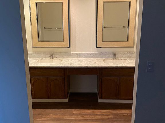 Large double master bathroom vanity with stone top