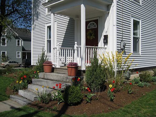 Granite stairs at front entry