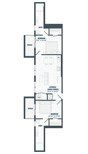 Floor plan Penthouse - 2 Bed 2 Bath