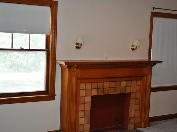 Fireplace mantel in living room