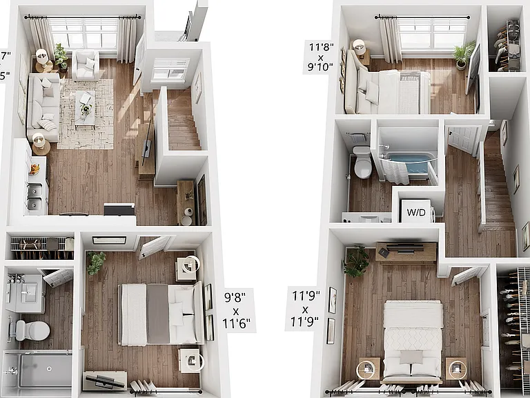 3 Bedroom, 2 Bathroom Townhome Floor Plan 3 Bedroom, 2 Bathroom Townhome Floor Plan
