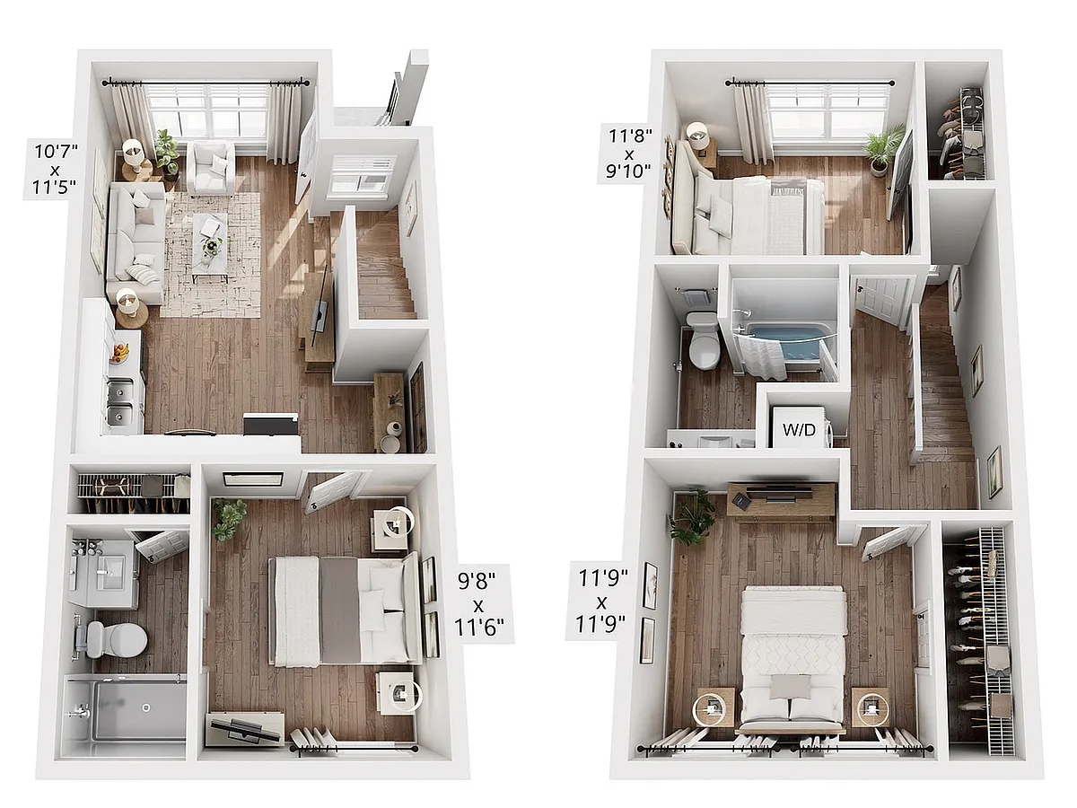 Floor plan TH1 Townhome - 3 Bed / 2 Bath