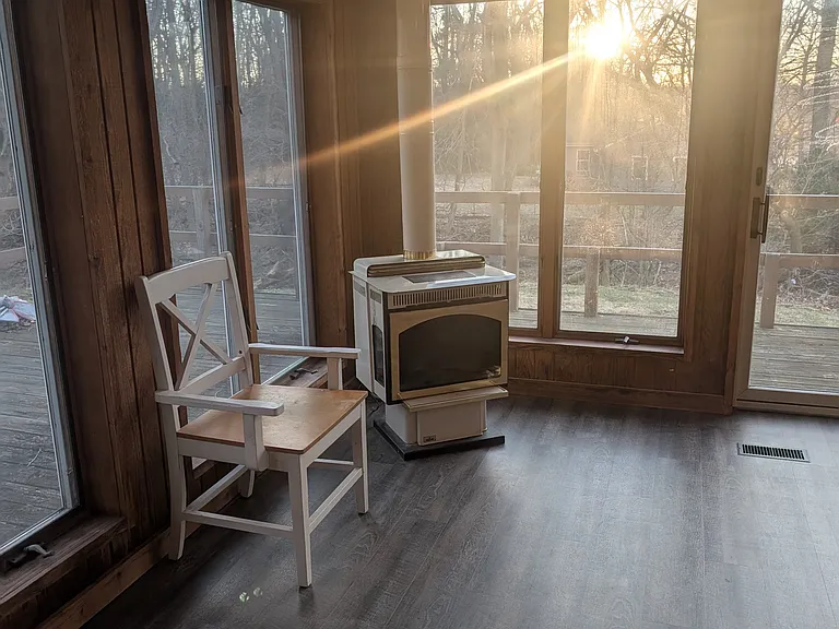 this large room has its own heating and is the largest bedroom