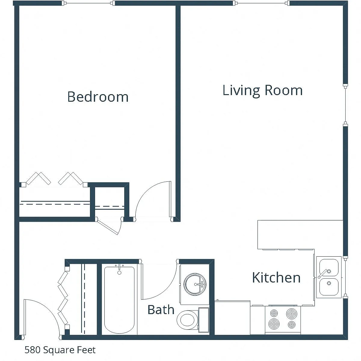 Floor plan One Bedroom 11A