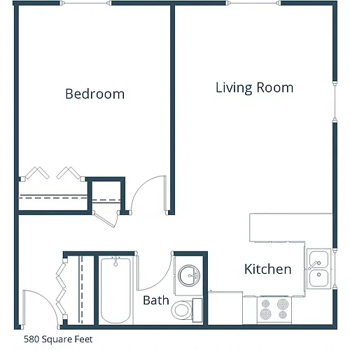 Floor plan One Bedroom 11A