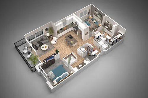 Floor plan 2 Bed/2 Bath