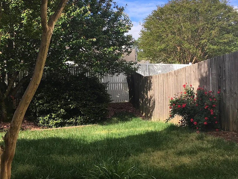 fenced backyard