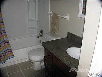Hall Bath, Custum Vanity, granite counter top under mount sink.