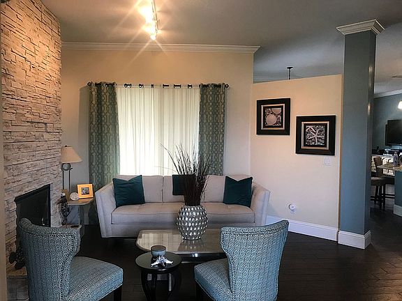 Living room with fireplace