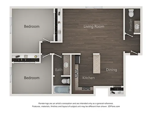 Floor plan 2x1.5AP - Partial Renovated Lincoln