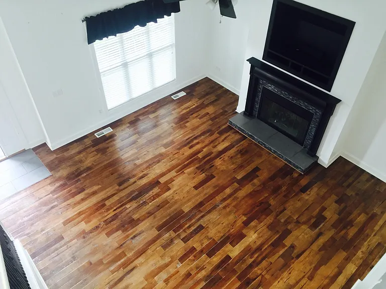 looking down from upstairs