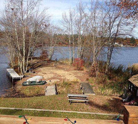 island with boat dock