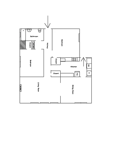 Floor plan 2BR - Dining-Living-950