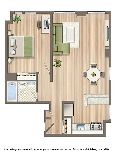 Floor plan 1 Bedroom A