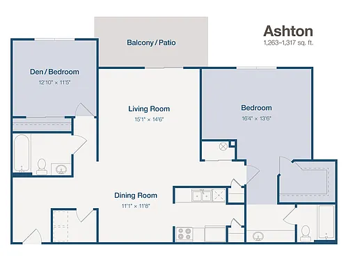 Floor plan 2BD, 2Bth