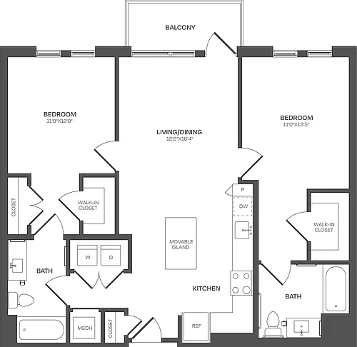 Floor plan 2 Bed/2 Bath-C11