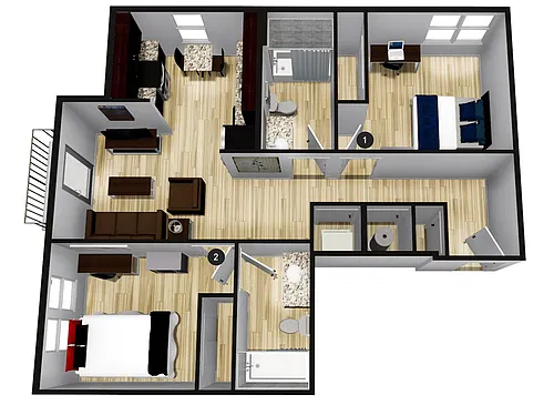Floor plan B2 - 2X2