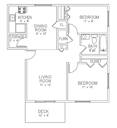 Floor plan Two Bedroom
