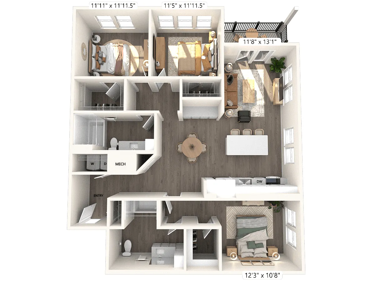 Floor plan C1-1493sf-307