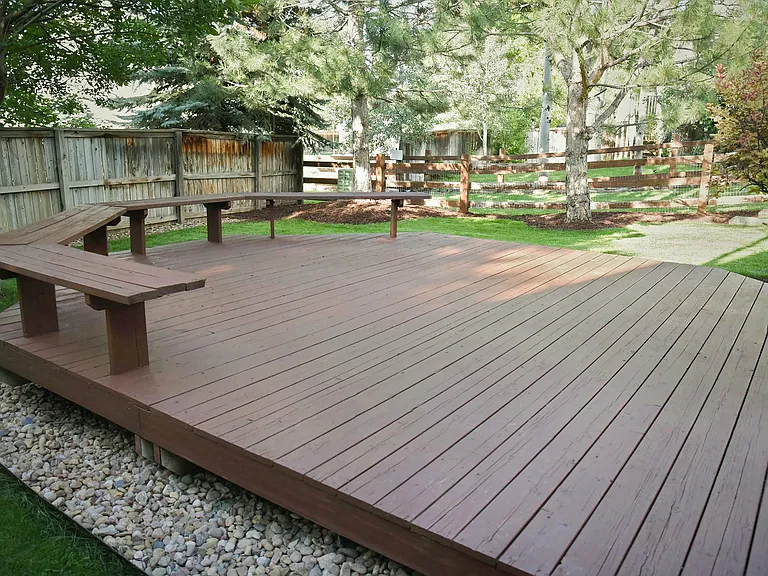 Fenced Backyard, adjacent to green belt