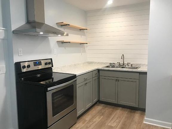 Updated Kitchen with open shelving.