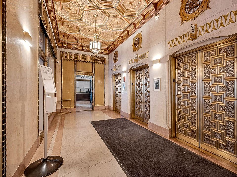 Beautiful art deco lobby elevators service our apartment floors 13-21.