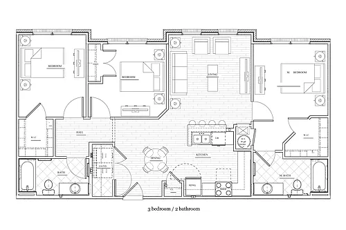 Floor plan 3 Bedroom | 2 Bath