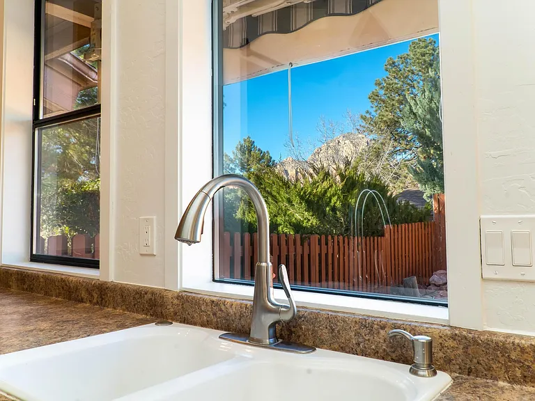 The view makes washing dishes an enjoyable part of the day.