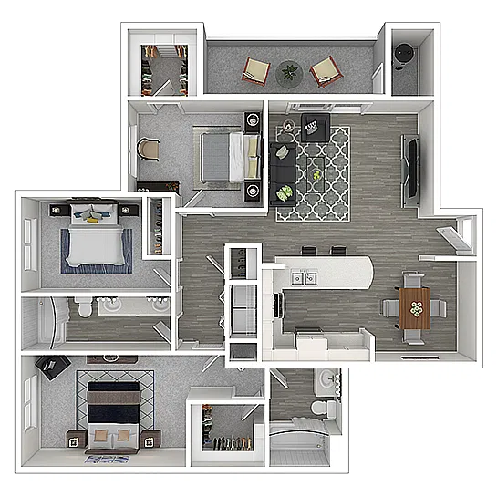 Floor plan 3 Bedroom 2 Bath