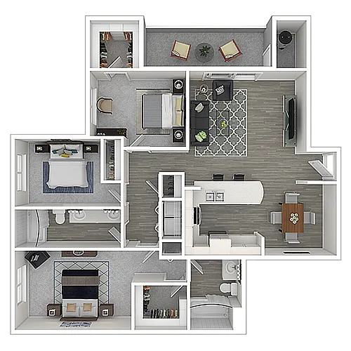 Floor plan 3 Bedroom 2 Bath