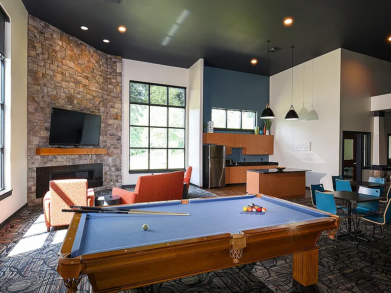 Resident lounge with pool table
