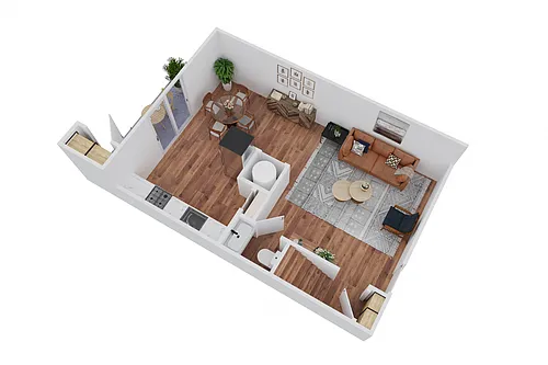 Floor plan Three Bedroom Townhome