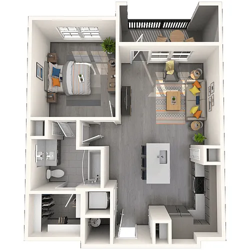 Floor plan A2 1X1 744-760 SF
