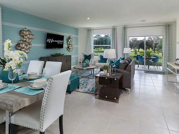 Open living and dining area