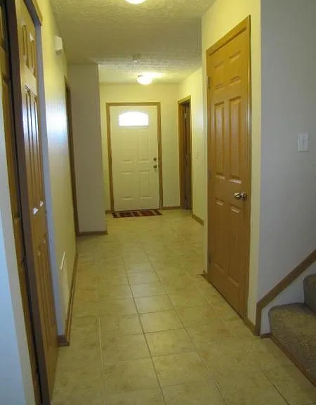 Foyer with ceramic floor