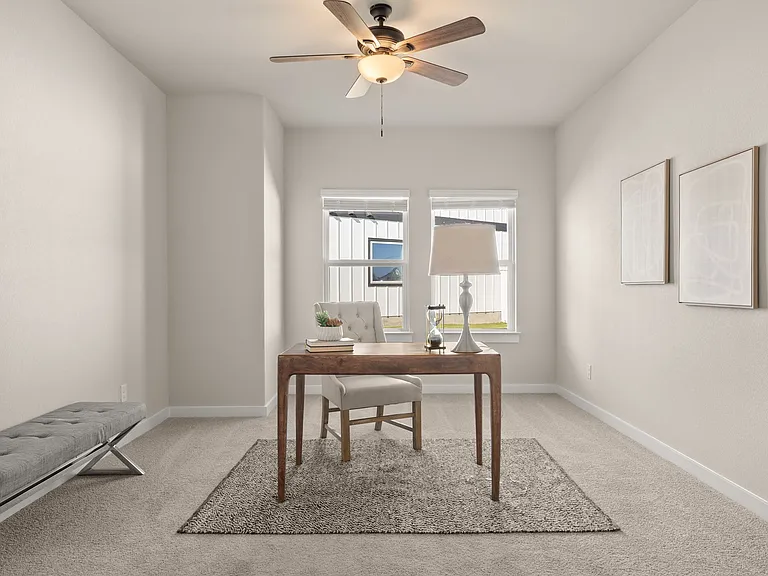 Bonus area offers many options - could be used as an office or a great playroom to tuck all the toys away.