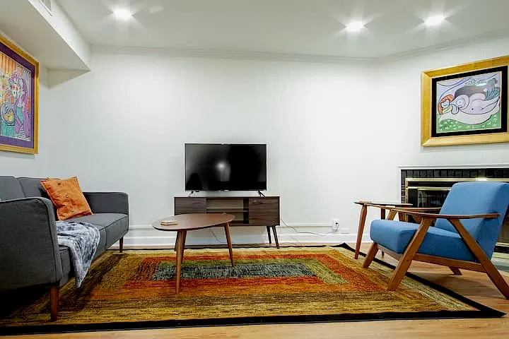 Living room with fire place