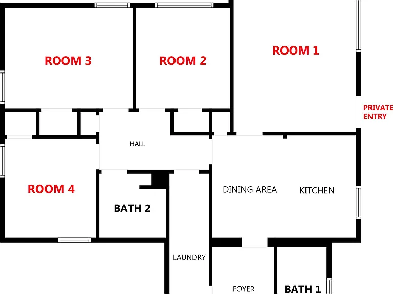 4 bedroom 2 bathroom