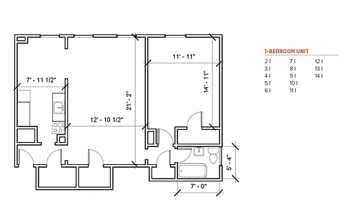 Floor plan One Bedroom
