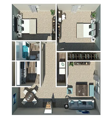 Floor plan 2 Bedroom 1 Bath