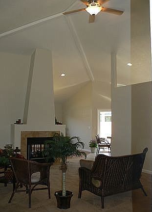 Living Room with vaulted ceiling