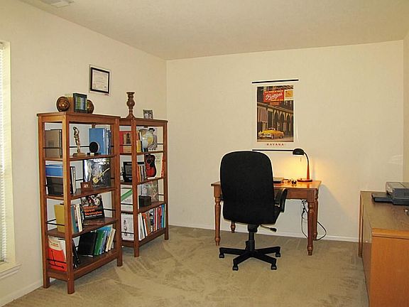 View of Study from the French doors as you enter the room.