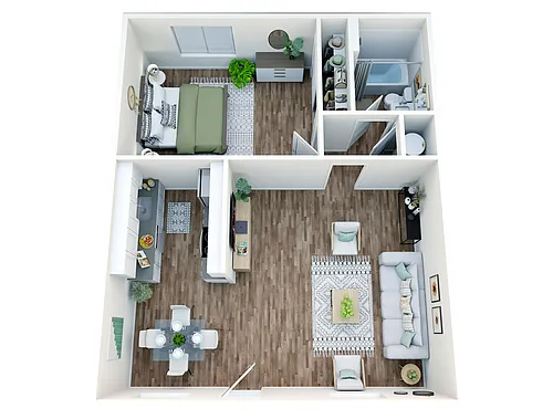Floor plan One Bed One Bath Classic