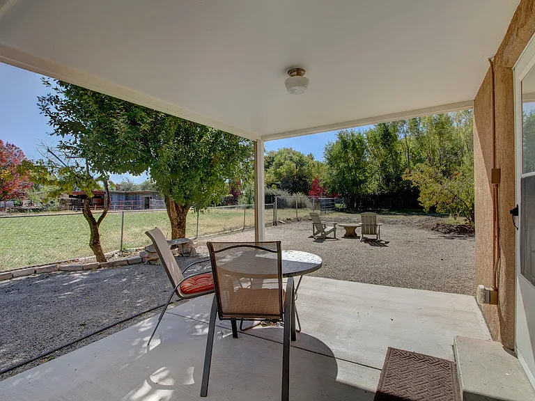 Covered patio off kitchen